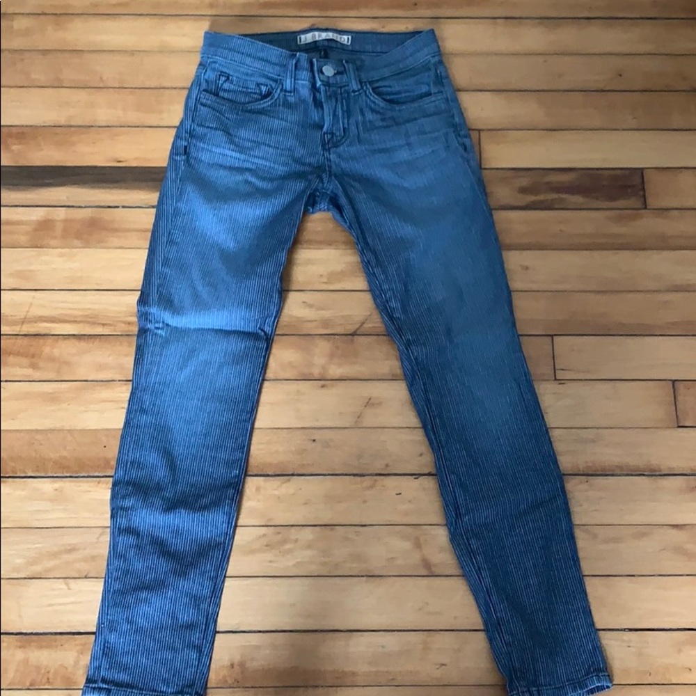 J Brand low rise vertical lined jeans